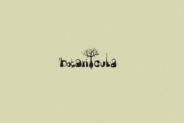 Black and English font with tree logo