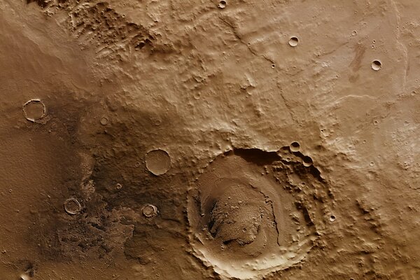 Photo du cratère Schiaparelli de la surface de mars