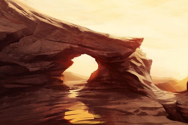 Grandes montañas en el desierto al atardecer