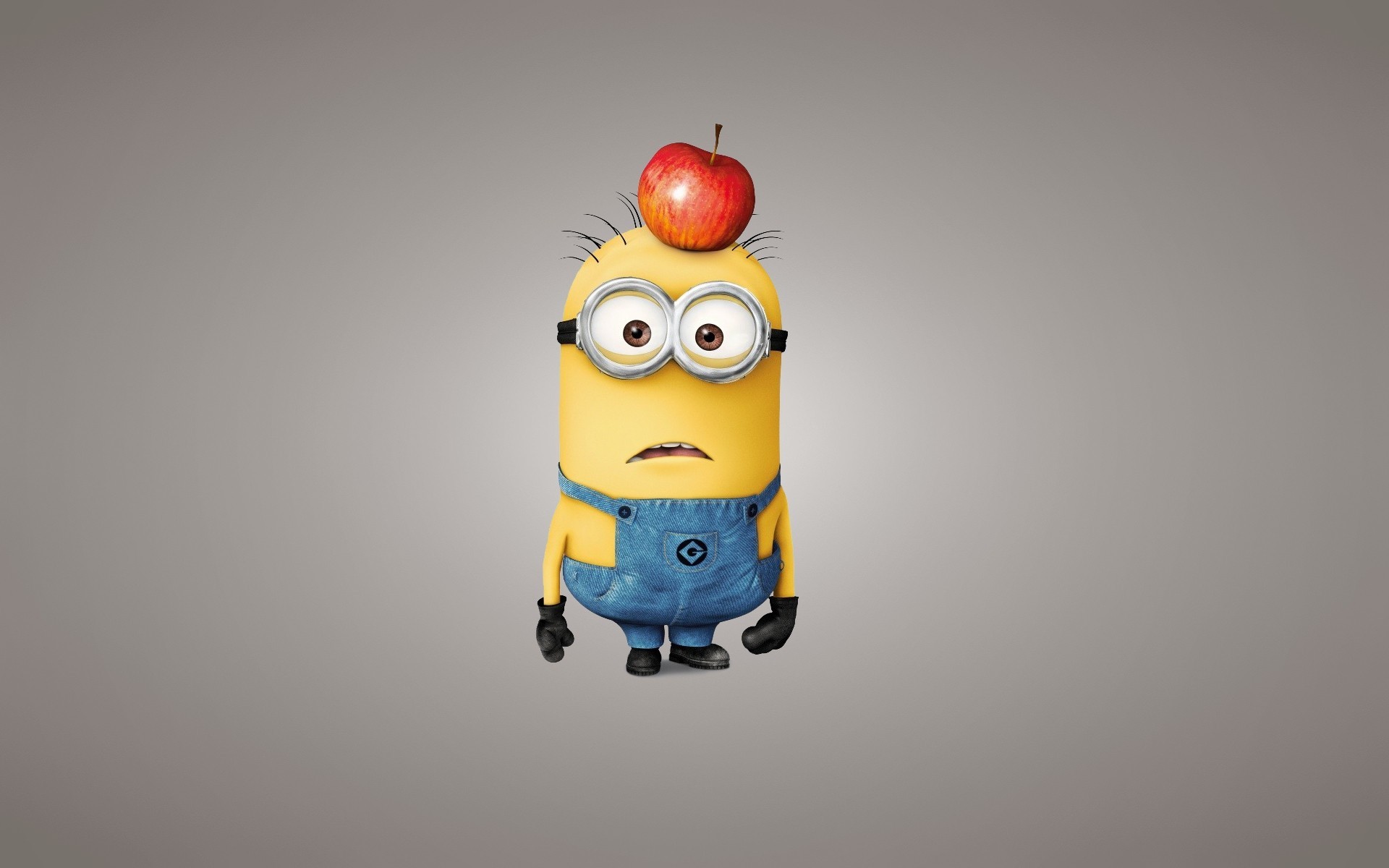 minion manzana despicable me 2 vista amarillo fondo claro