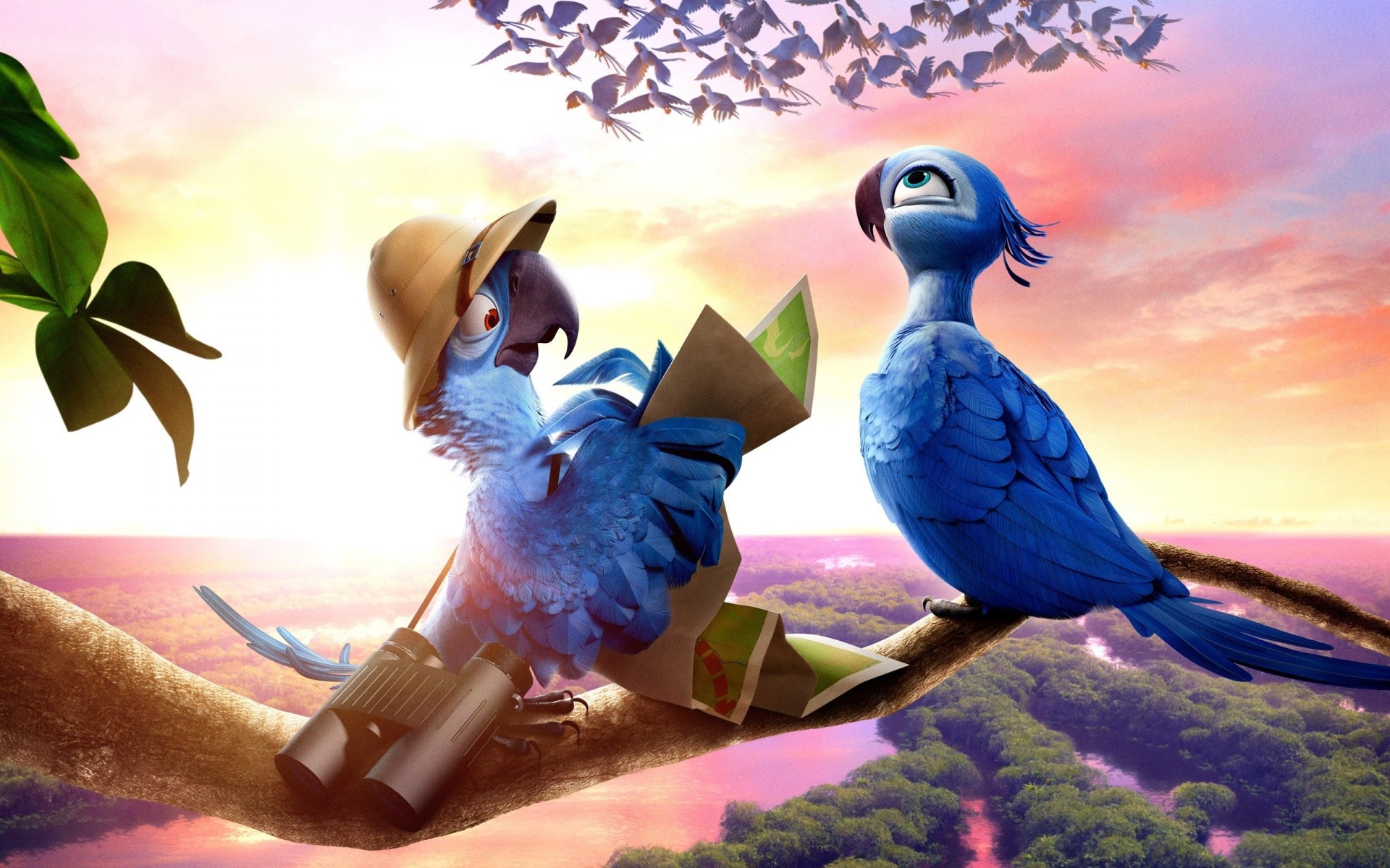 animiert rio 2 cartoon panorama fernglas papagei grafik vögel