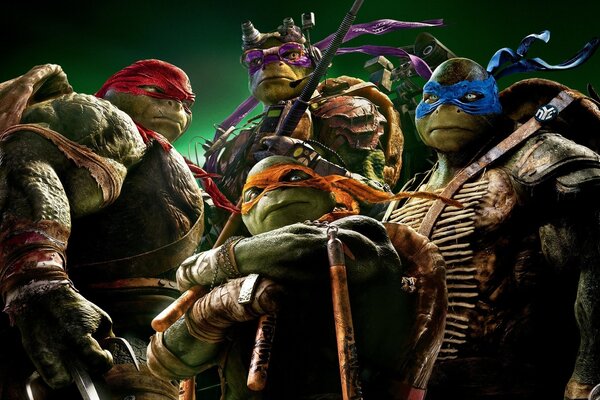 Poster con i personaggi del film Teenage Mutant Ninja Turtles