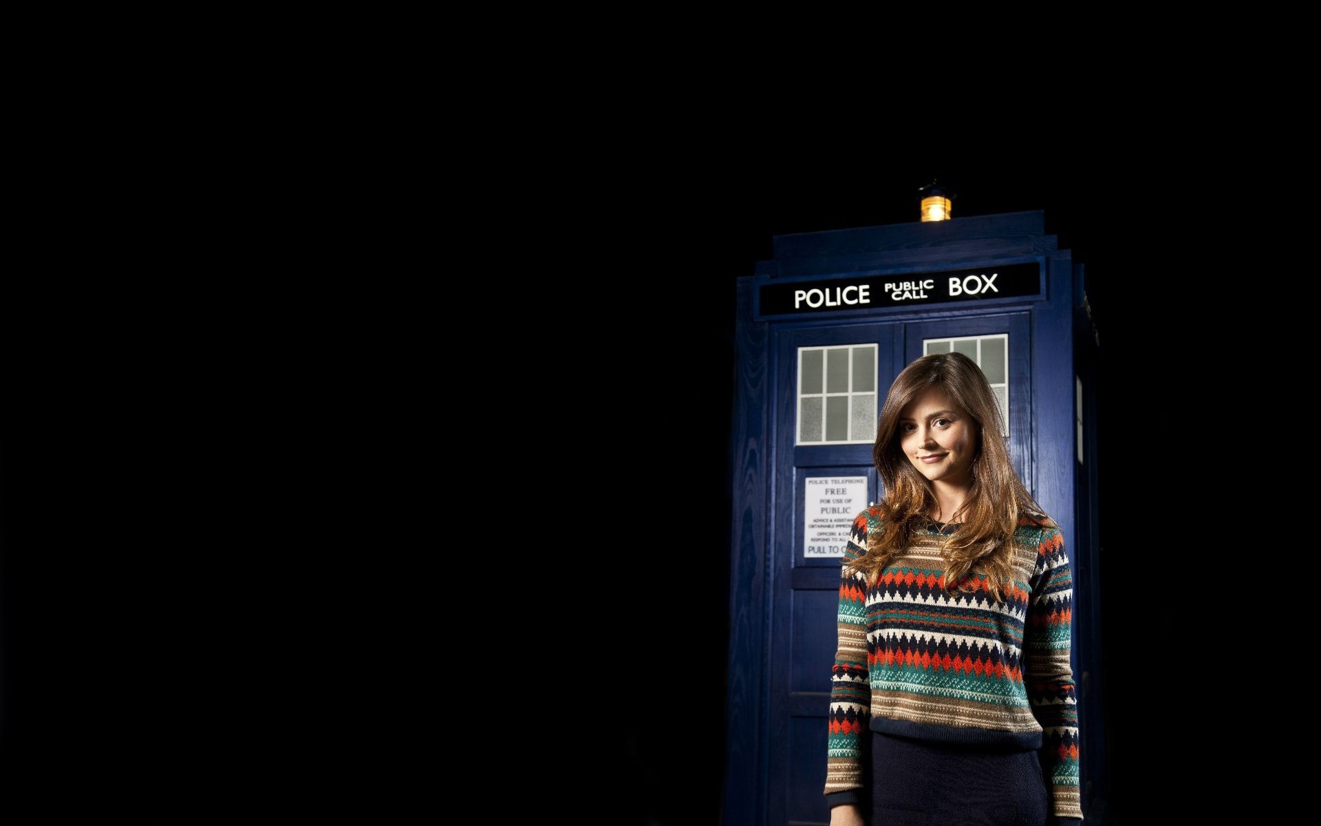 arzt mädchen jacke stand jenna-louise coleman jenna-louise coleman schwarzer hintergrund doctor who