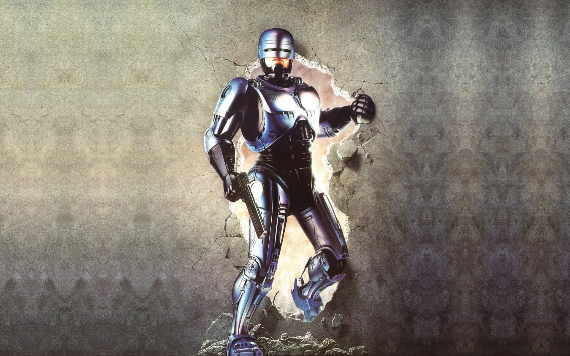 tło robot-policjant robocop ściana cyborg