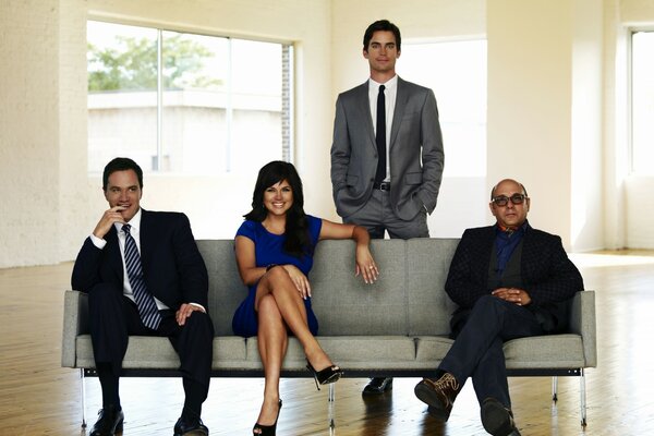 White collar actors on the couch