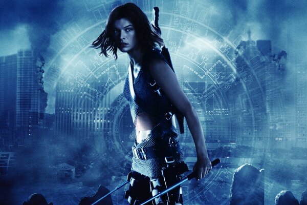 Hottie milla Jovovich en la película Resident Evil