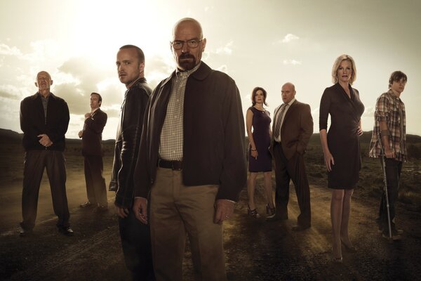 Cartel con los personajes de la serie Breaking Bad