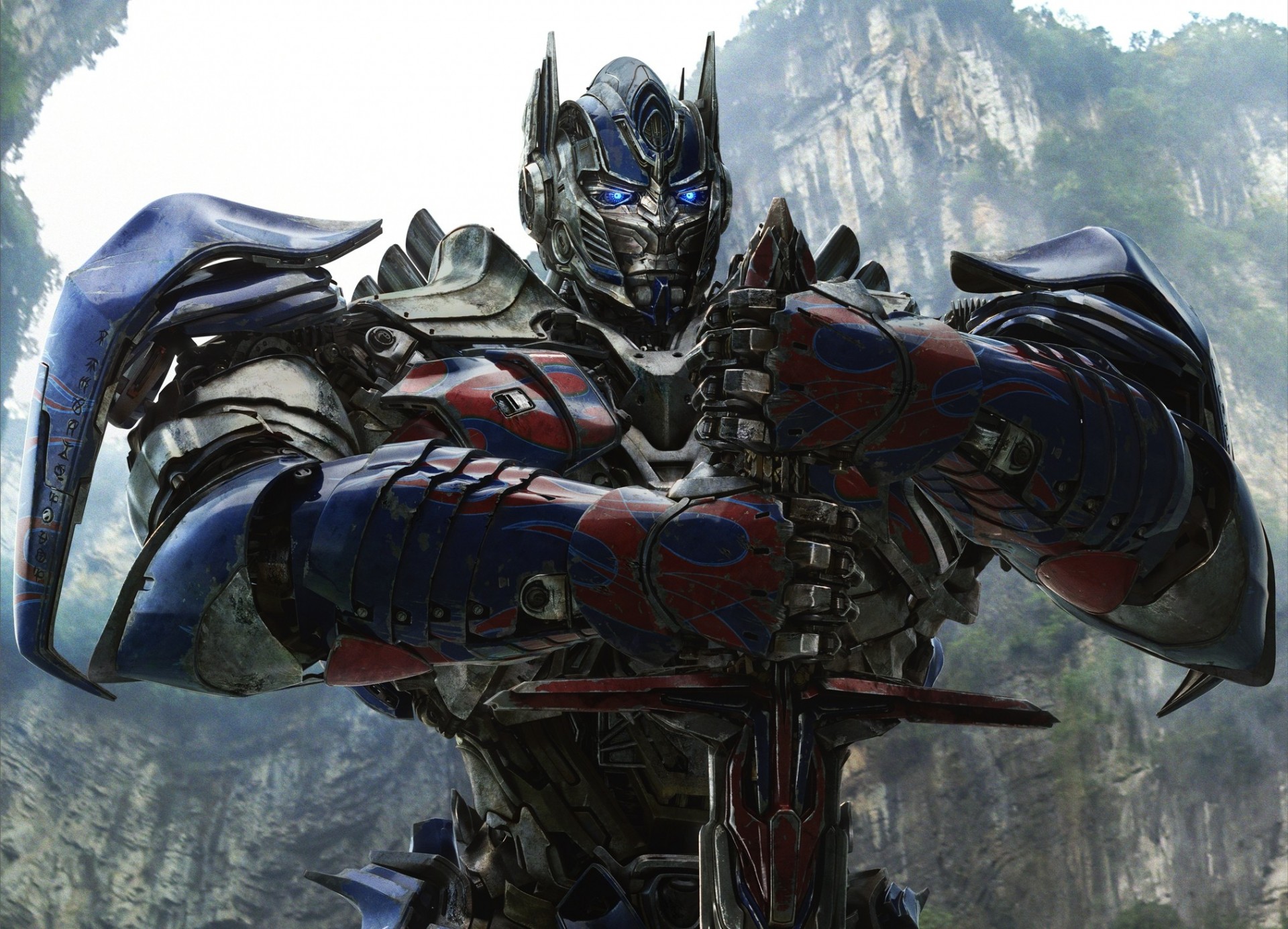 transformatoren : alter des aussterbens autobot optimus prime kopf eisen metall michael bay schwert felsen