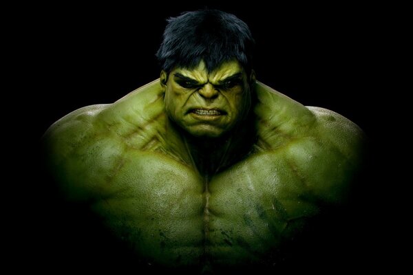 Superheld Hulk auf schwarzem Hintergrund