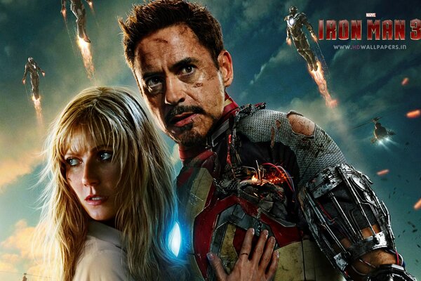 Iron Man y la rubia contra el cielo