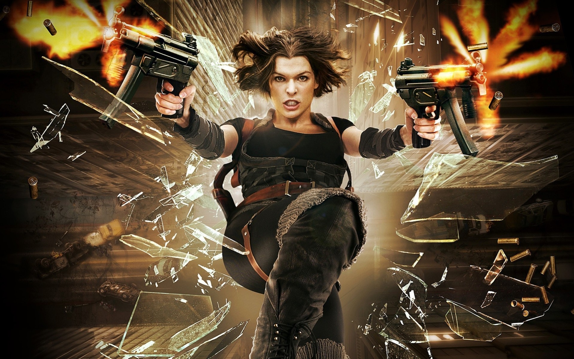 armas vista movimiento milla jovovich resident evil ficción emoción