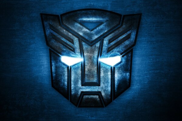 Autobots logo with glowing eyes from the movie Transformers 