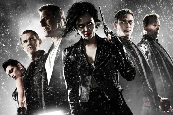 The film Sin City. Superheroes