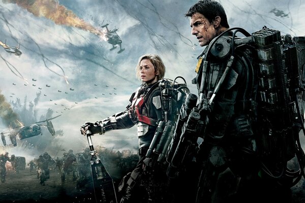 Une image du film The Edge of The future avec Tom Cruise et Emilia Blunt