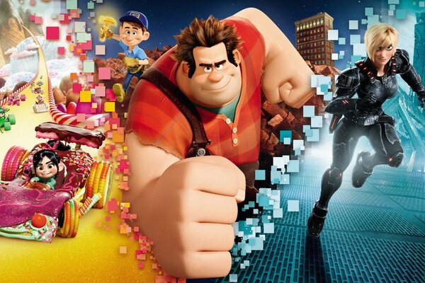 Cartoon Ralph 2012. Figuren aus dem Zeichentrickfilm Ralph 