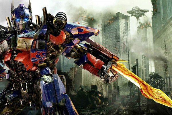 Screensaver dal gioco con il personaggio Optimus Prime. Trasformatori