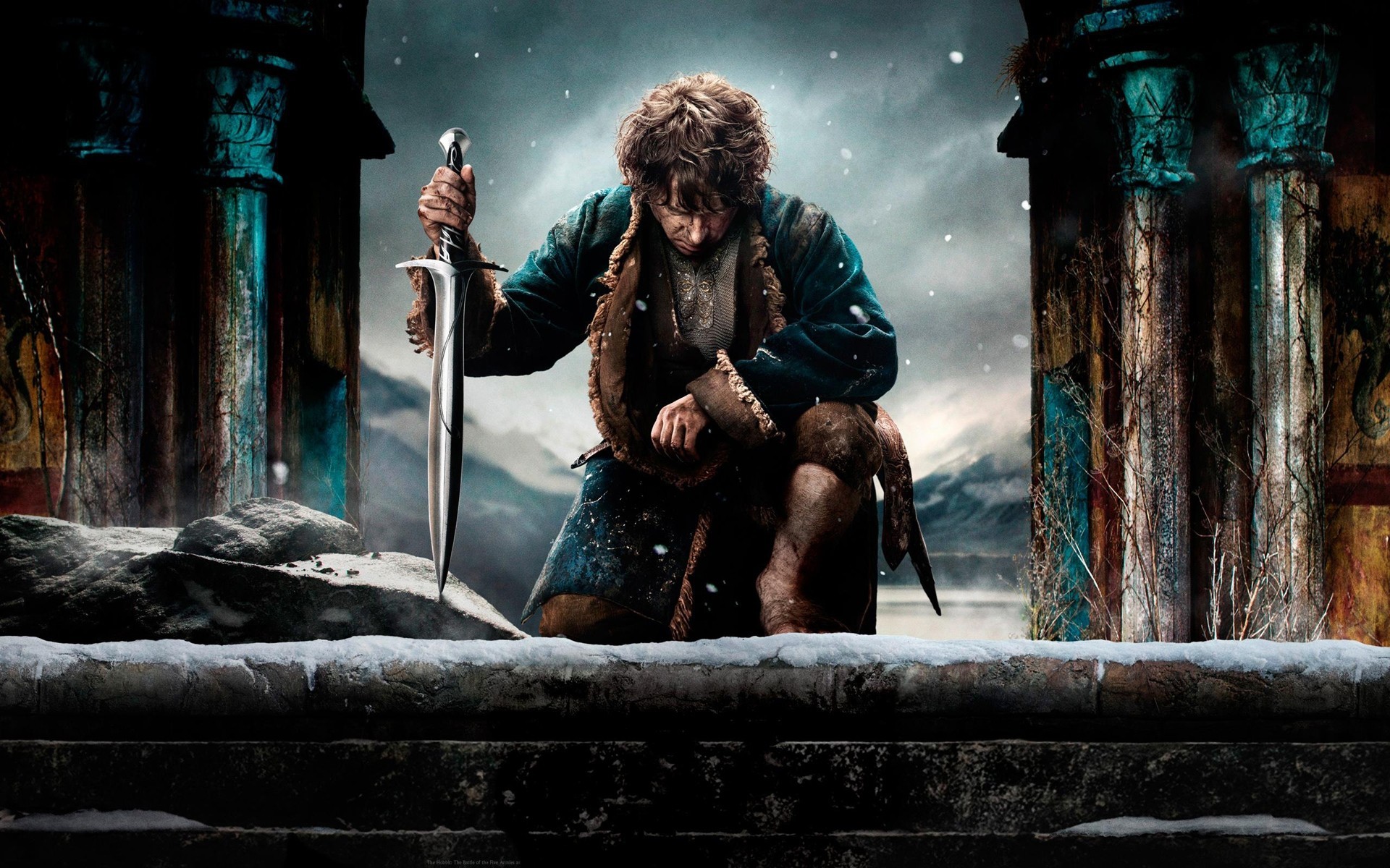 martin freeman peter jackson waffen abenteuer schnee hobbit fantasien schauspieler bilbo beutlin