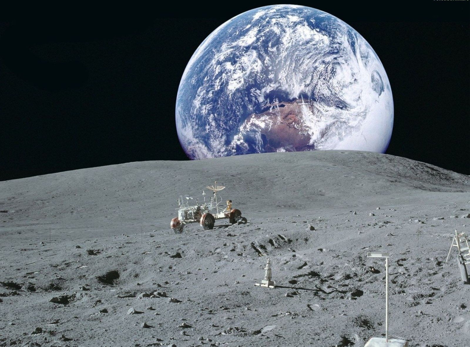 espace vue de la terre depuis la lune lune nasa terre planète voiture lunaire fond d écran