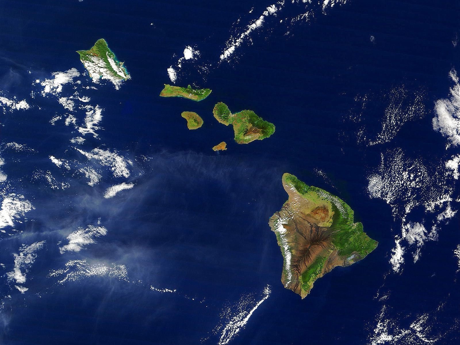 hawaii nuages vue satellite