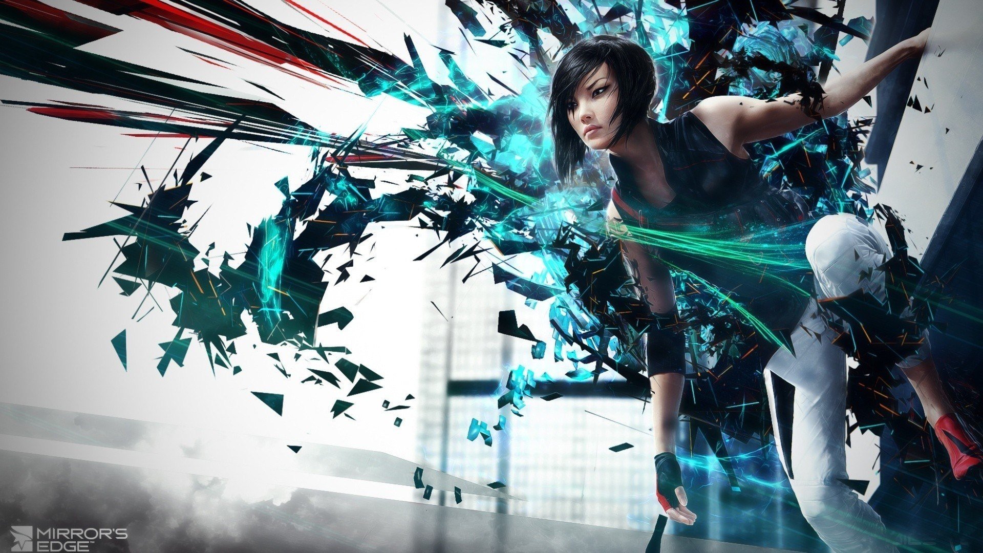 mirrors edge miror art mirror girl parkour sport gra