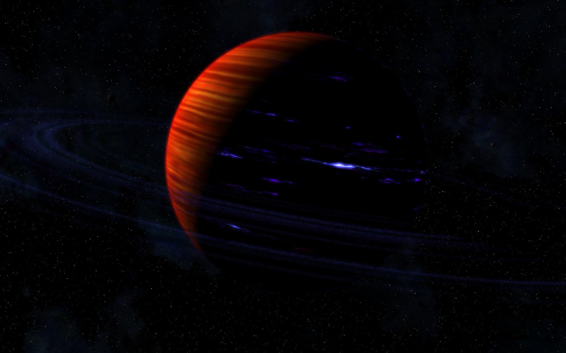 planète étoiles anneaux saturne