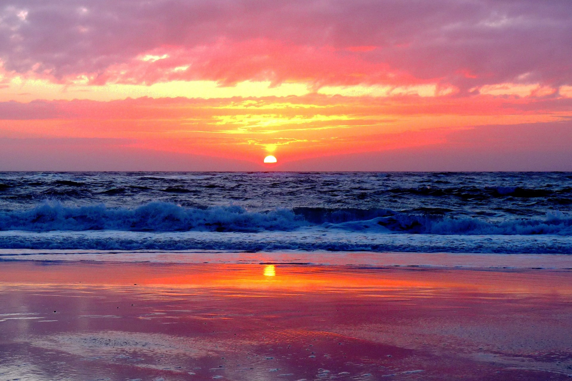 landschaft sonnenuntergang welle küste nordsee deutschland