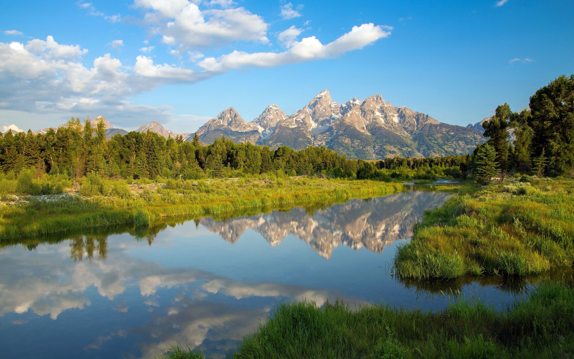 grand teton reflexión lago wyoming montañas