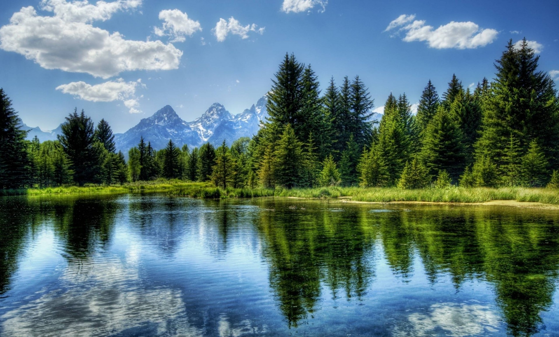 naturaleza reflexión lago árboles agua cielo montañas