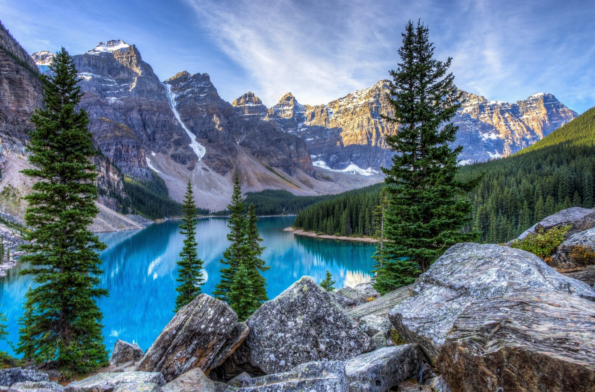 lac montagnes paysage arbres