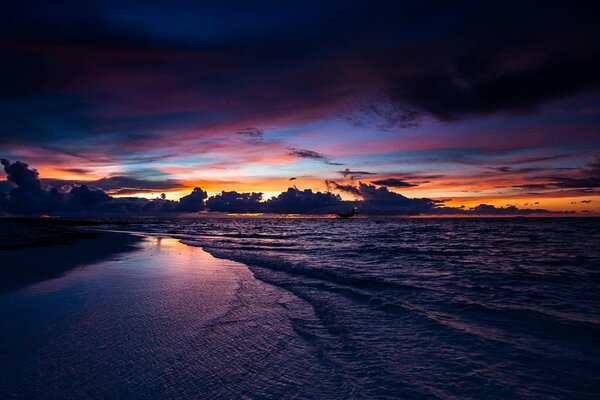 Sunset and sea. Incredible nature