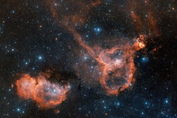 Flaming constellations in a hazy galaxy