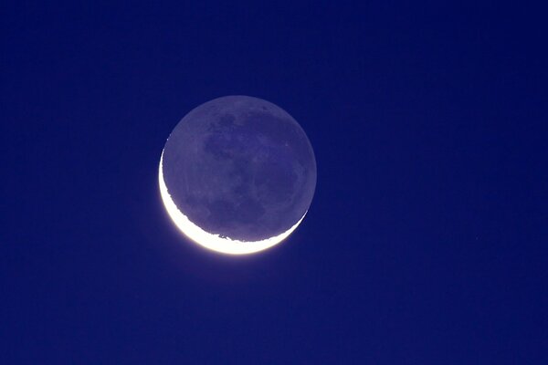 The crescent moon on a blue background is gorgeous