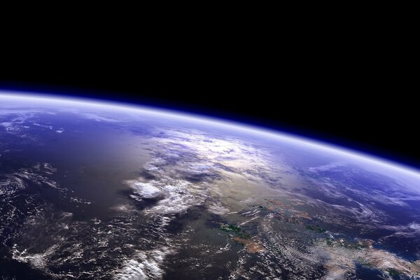 Vista de la órbita del planeta tierra