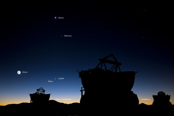 Telescopios al atardecer en busca de estrellas