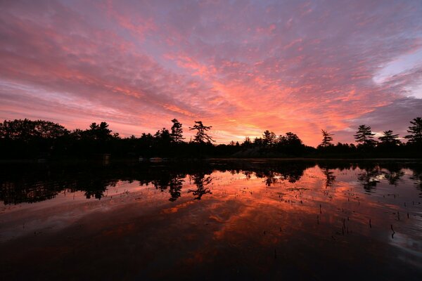 Stunning sunset in Canada, Ontario