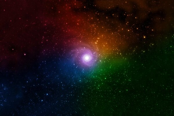 Espace coloré. beaucoup d étoiles colorées