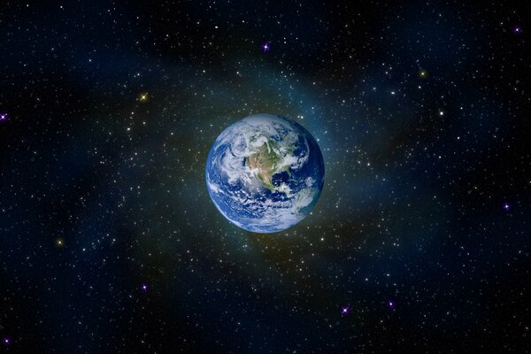 Photo of the earth against the background of the universe