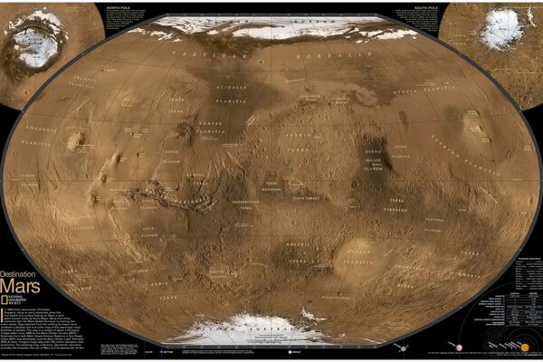 Carte volumétrique de la planète mars