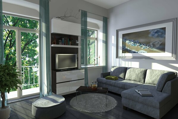 The living room of the house. Art Nouveau interior