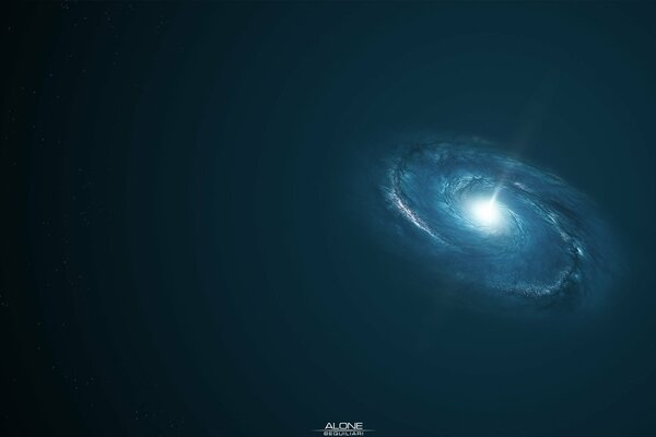 Spiral galaxy in outer space