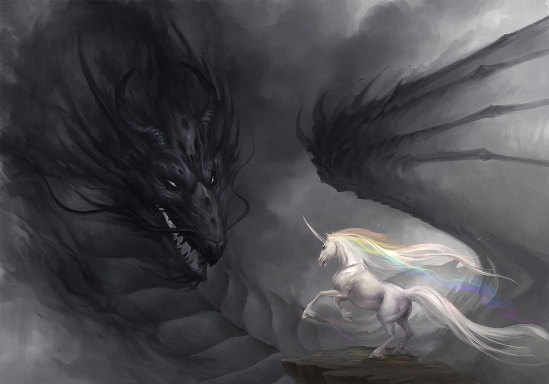 art darkness design dragon unicorn