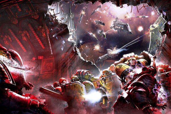 Battle in space in warhammer 40,000