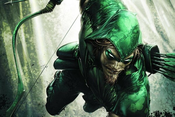 Green Arrow with bow and arrows