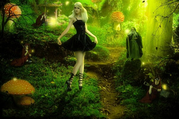 Fairy in a mysterious and magical forest