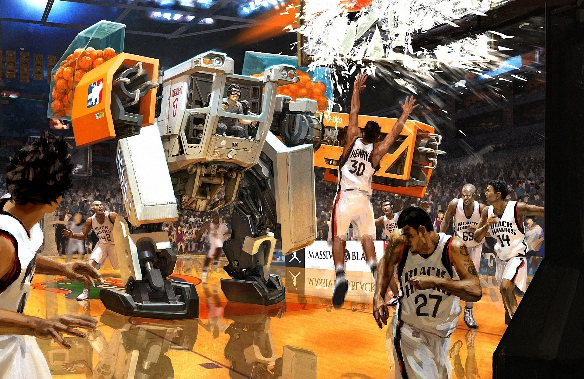 robots equipment basketball