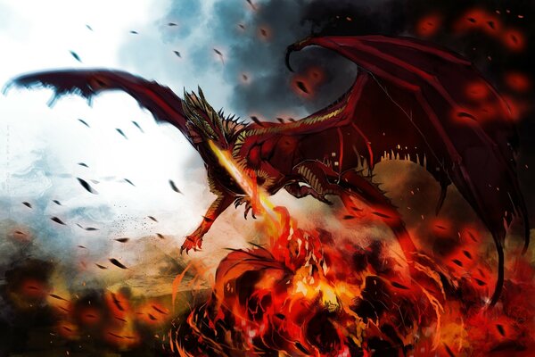 L art du dragon qui brille de feu