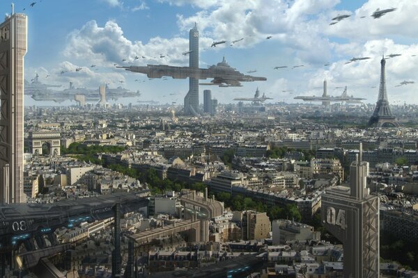 Warships over Paris