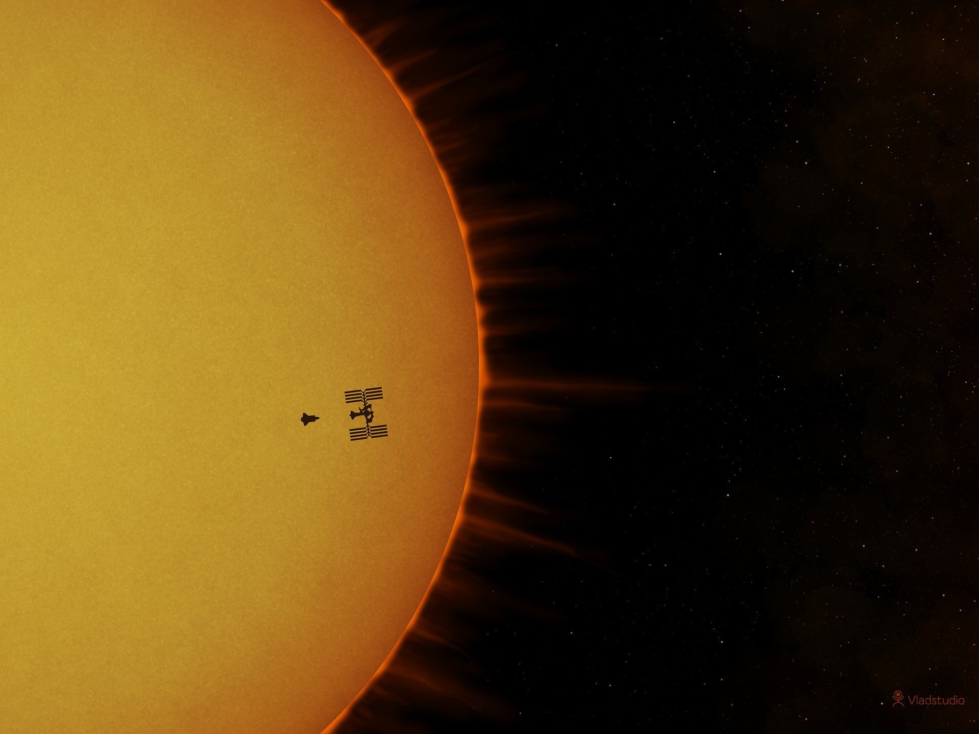 atlantide iss sole stazione spaziale