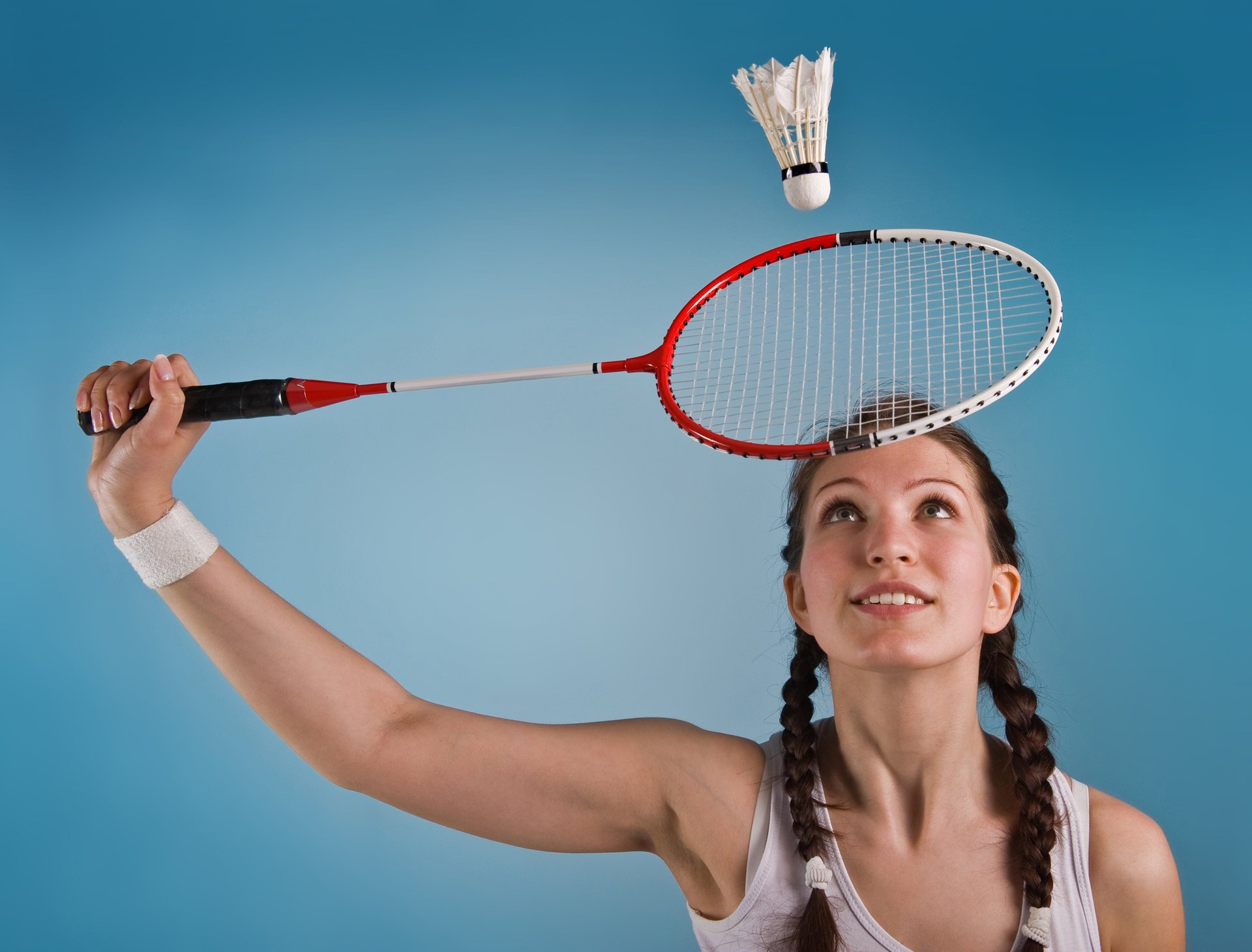 badminton racket woman