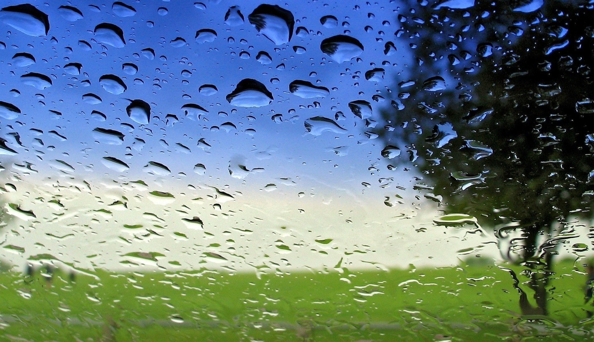 dopo la pioggia gocce vetro acqua macro trasparenza